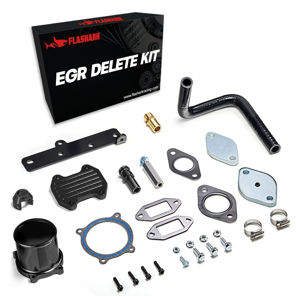 FLASHARK 13-18 Dodge Ram 6.7L Cummins Diesel EGR Plate Cooler & Throttle Valve Delete Blue Kit Flashark