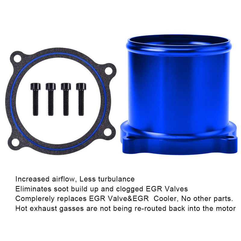 FLASHARK 13-18 Ram 6.7L Cummins Diesel EGR Plate Cooler & Throttle Valve Delete Blue Kit Flashark