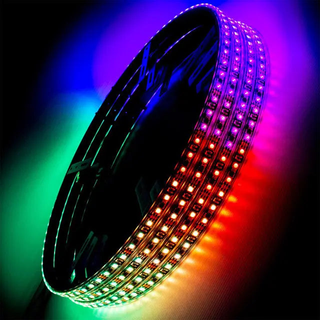 FLASHARK 15.5" RGB Dynamic Colorshift Universal Waterproof LED Wheel Ring Light Kit 4Pcs Blue-tooth App Controlled Flashark