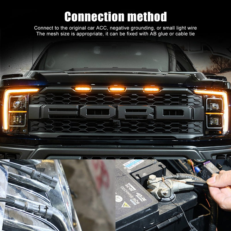 FLASHARK Auto Front Grille Lights Fog Light for 2004-2019 Ford F150 Raptor F250 External White LED Lights Flashark