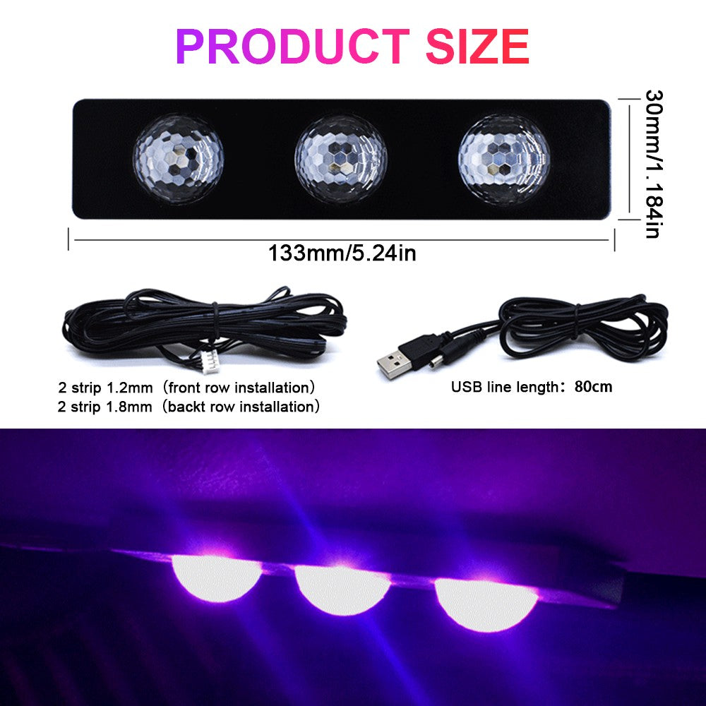 Purple LED Car Auto Interior Decor Atmosphere Wire Light Strip Atmosphere  Lamp