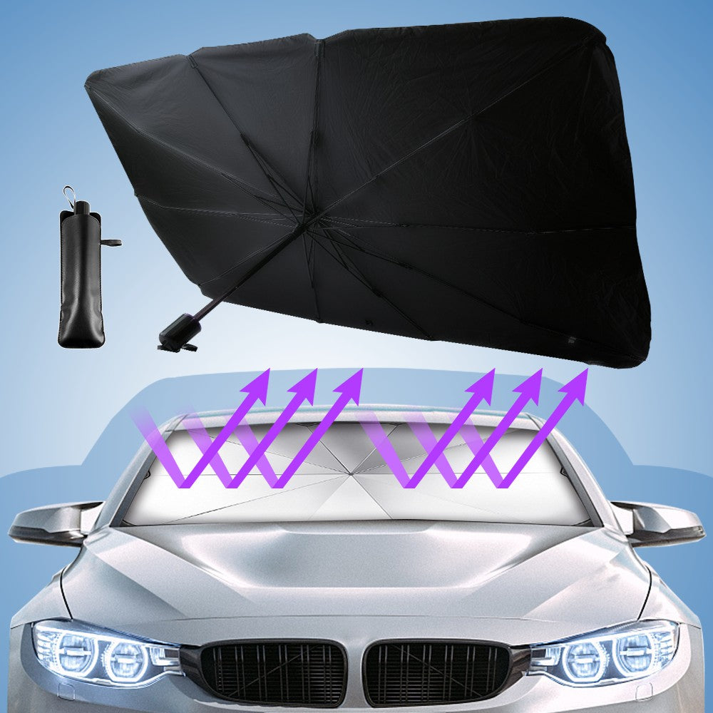 Foldable Car Windshield Sun Shade Umbrella Anti-UV Visor Coated Silver  Version - Flashark