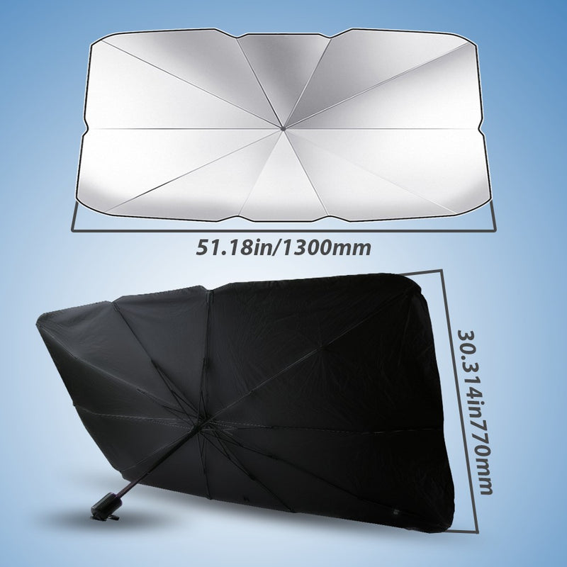 FLASHARK Car Windshield Sun Shade Umbrella Foldable Car Sun Umbrella Anti-UV Visor Coated Silver Version Flashark