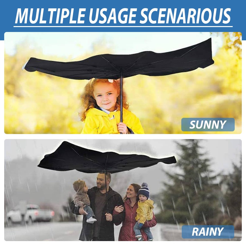 FLASHARK Car Windshield Sun Shade Umbrella Foldable Car Sun Umbrella Anti-UV Visor Coated Silver Version Flashark