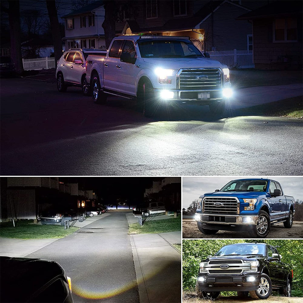 FLASHARK Ford F150 SVT Raptor 2015-2016 Dual Color Waterproof Fog Light, LED Anti Fog Lamp Before Refitting, White To Yellow, Vehicle External Parts, 1 Pair Flashark