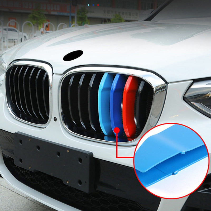 FLASHARK M-Colored Stripe Grille Insert Trims Compatible with BMW 11-20 X3 X4 Standard Kidney Grille Flashark