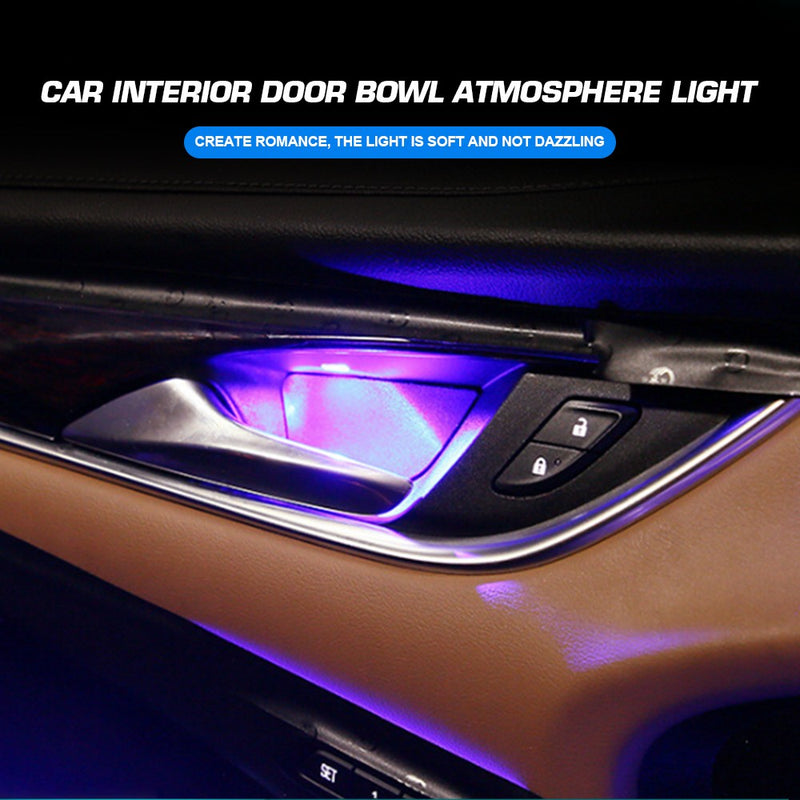 FLASHARK New 64 Color Thread Free Car Atmosphere Light with Door Handle Light, Colorful Cold Light, Mobile Phone APP Control Flashark