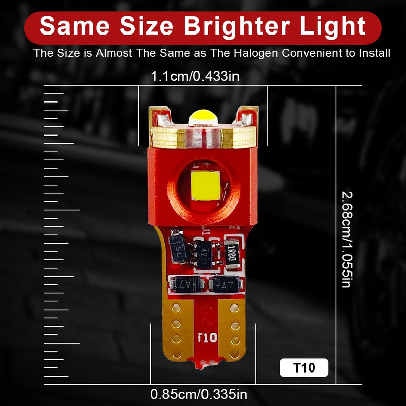FLASHARK T10 LED License Plate Light , 15W, 6000K White, 2600 LM Per Set,Waterproof, Super Bright ,Plug and Play, Glove Box Lights,Trunk Lights,Dome Light 2Pack Flashark