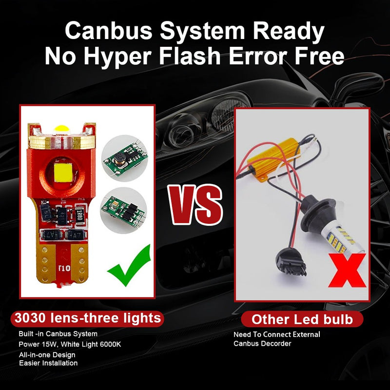 FLASHARK T10 LED License Plate Light , 15W, 6000K White, 2600 LM Per Set,Waterproof, Super Bright ,Plug and Play, Glove Box Lights,Trunk Lights,Dome Light 2Pack Flashark