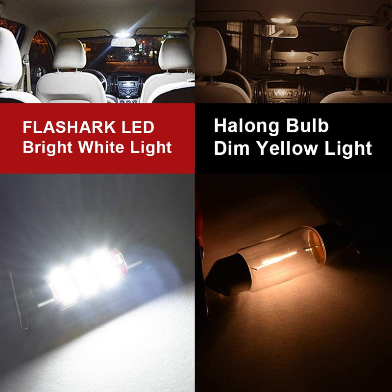 FLASHARK T10 LED License Plate Light , 15W, 6000K White, 2600 LM Per Set,Waterproof, Super Bright ,Plug and Play, Glove Box Lights,Trunk Lights,Dome Light 2Pack Flashark