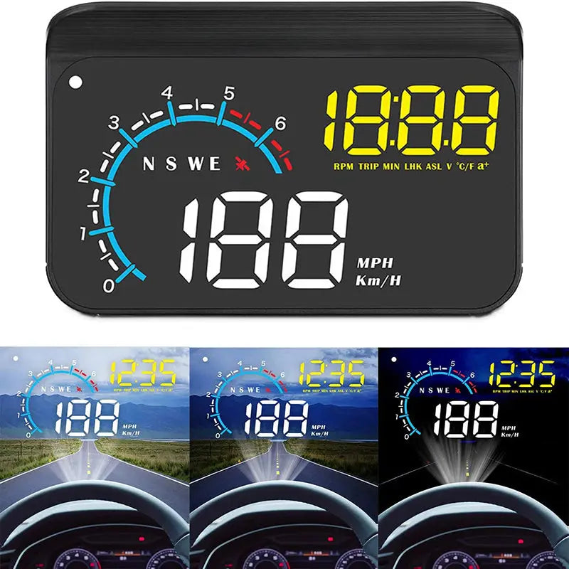 FLASHARK Universal Heads up Display, M12 HUD upgrade vehicle mounted display Dual Mode OBD2/GPS Windshield Projector for All Vehicles Flashark
