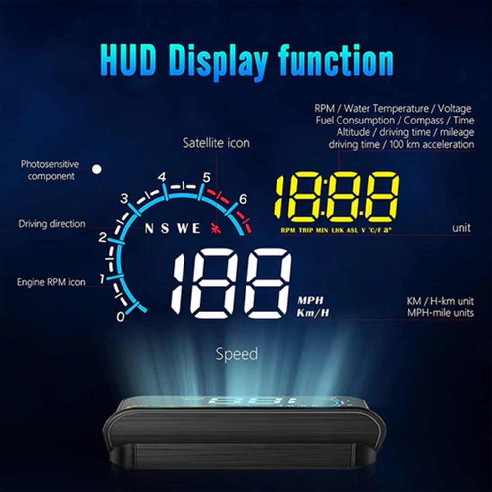  Heads Up Display,5.5 HD OBD II Car GPS HUD Head Up Speed  Display Over Speed Warning,Fuel Consumption,Temperature : Electronics