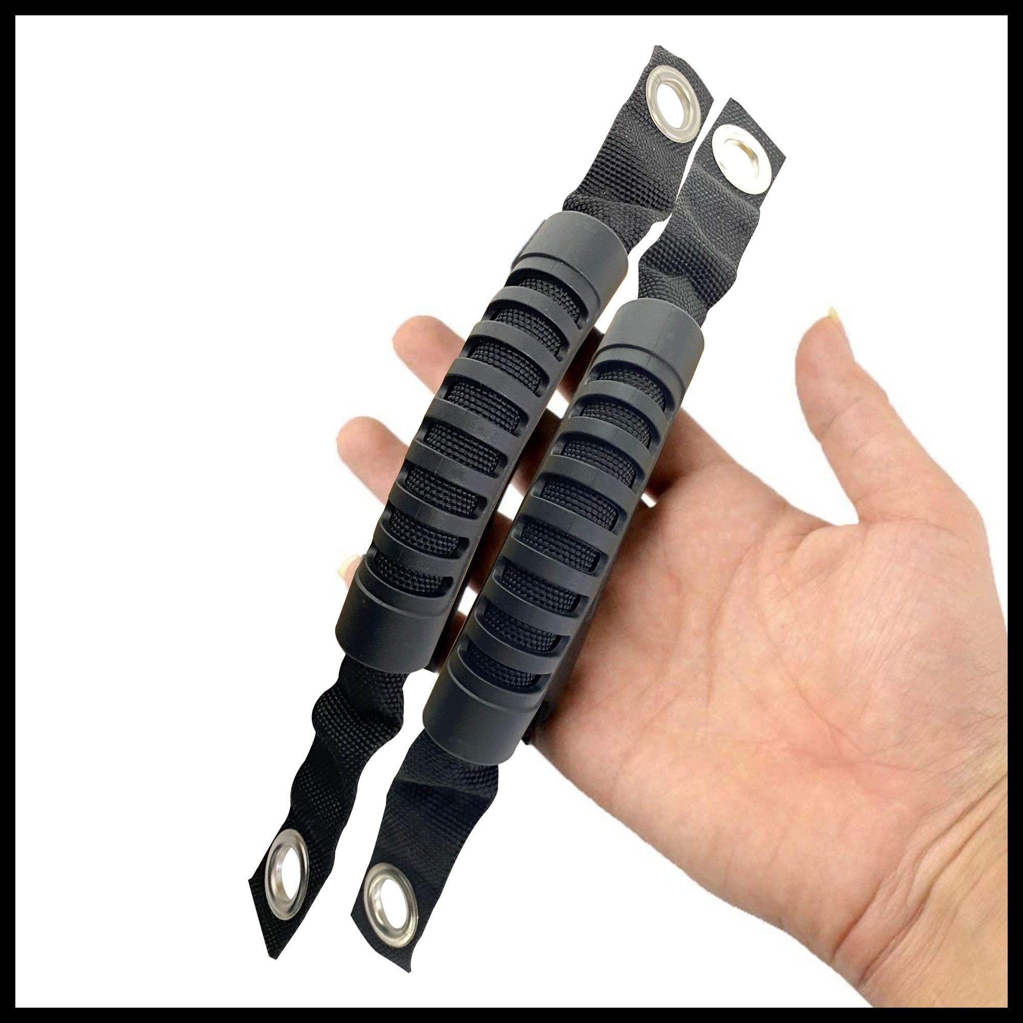 Flashark Grab Handles Metal handle Rope For Jeep Wrangler JK 2007-2015 As Replacement Handle Grab Handles With Grooved grip Metal Hole Gripper Flashark