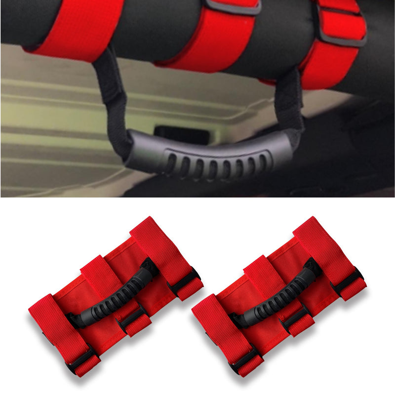 Flashark Jeep Wrangler Blue/Red/Pink/Yellow/Camouflage Grab Hand Interior For Car Truck 1987-2020 Handle Roll Bar Grip Handle Door Roof Black Wide  Handle Flashark