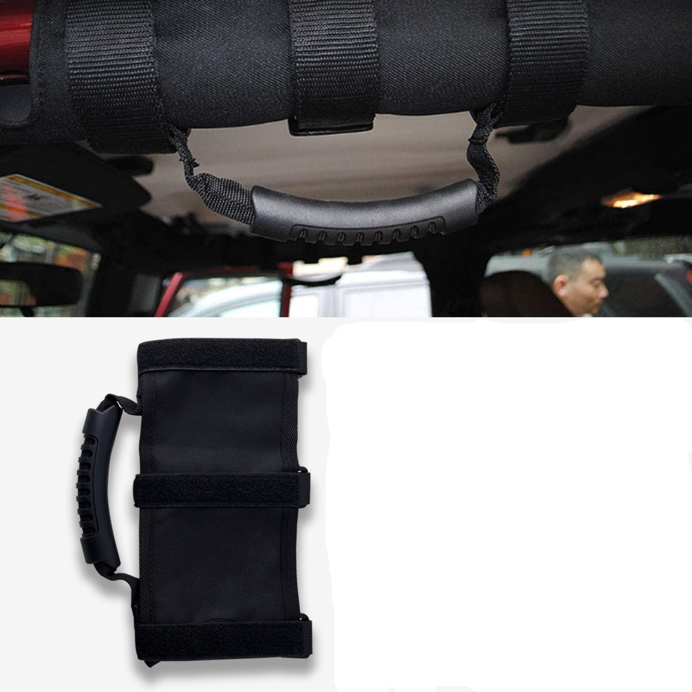 Flashark Jeep Wrangler Grip Handle Off-road Vehicle Inner Armrest Handle For YJ LJ TJ JK JL Black Oxford Door Roof Grip Handle Flashark