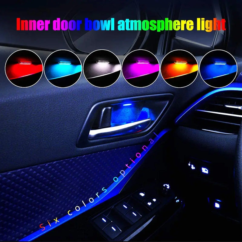 Flashark Lighting Car Interior Atmosphere Light for Inner Auto Door Handle,Decorative Handle Bowls LED Light (4pcs) Flashark