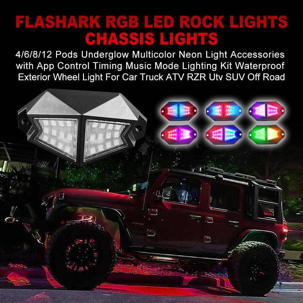 Underglow Light LED Rock Light For Car Truck ATV RZR Utv SUV 4/6/8/12 Pods  - Flashark