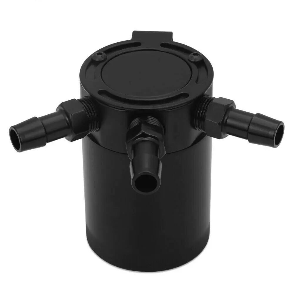 Flashark Universal Aluminum Racing Baffled 3-Port Oil Catch Can Flashark