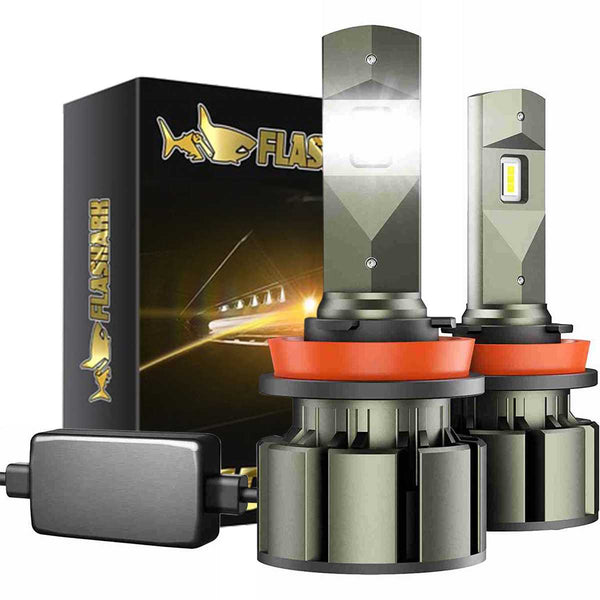 H11 H8 H9 LED Headlight Bulbs 60W 12000LM 6000K | 2 Bulbs Flashark