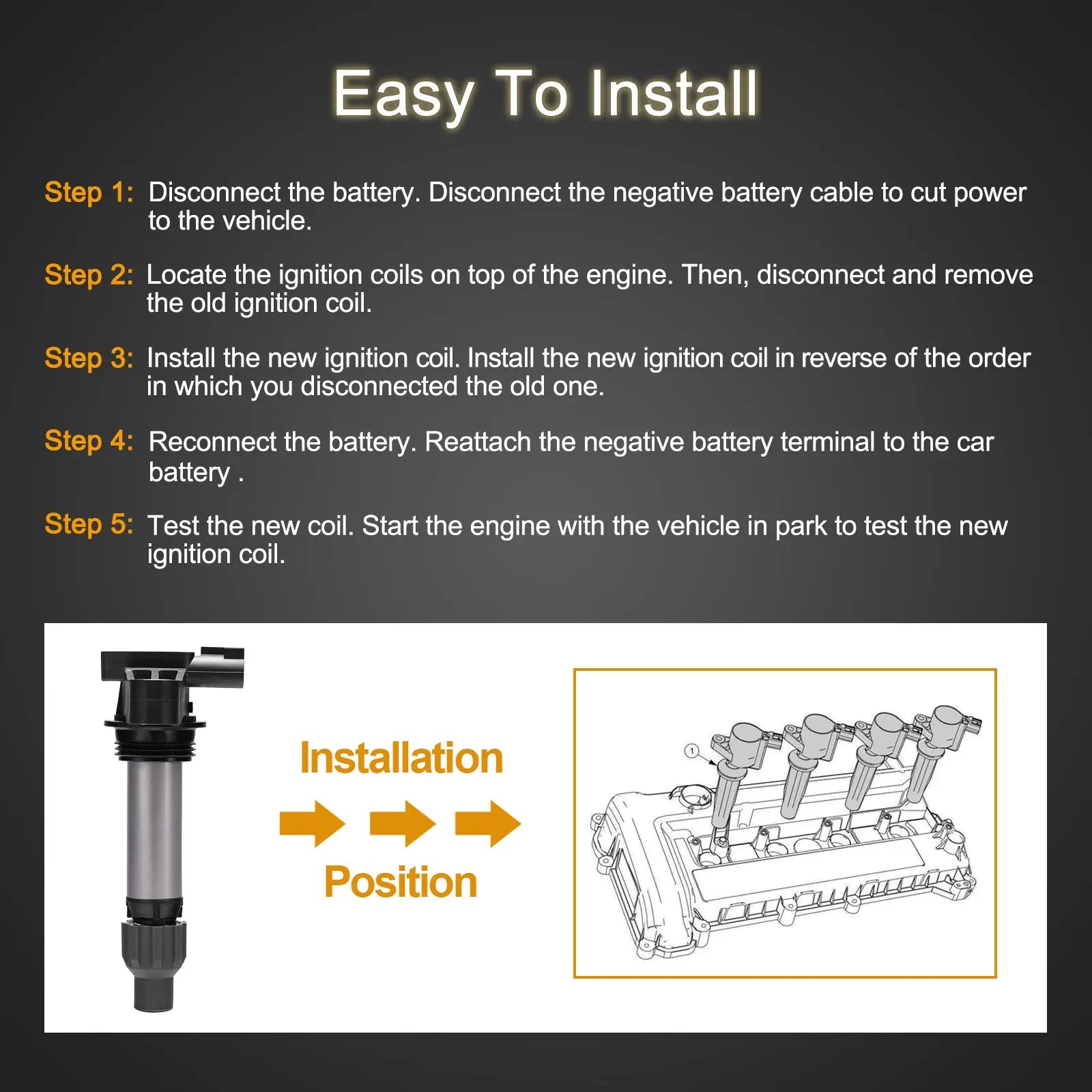 Ignition Coil Pack for Cadillac SRX STS XTS CTS Chevrolet Malibu