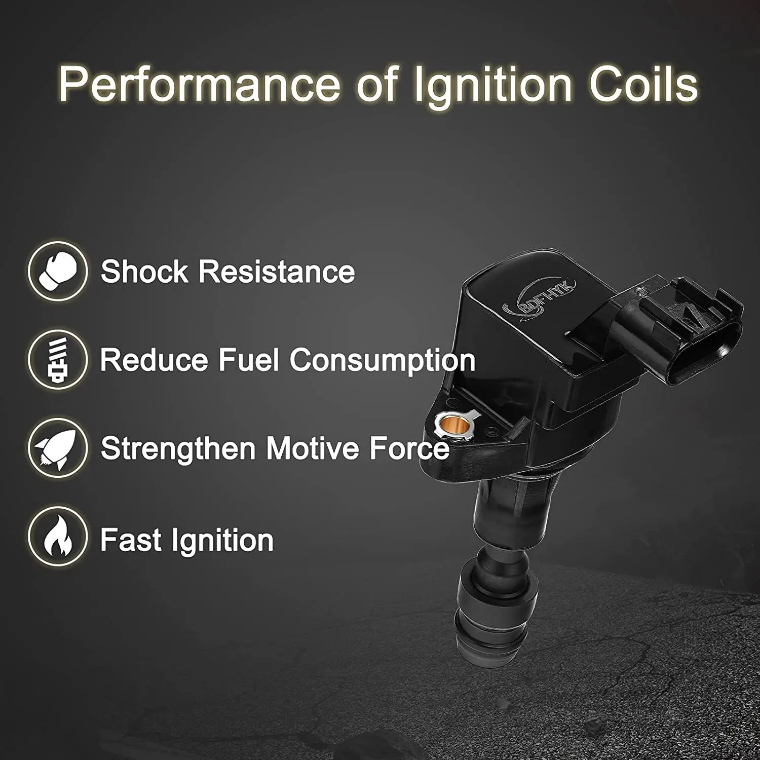 Ignition Coil Pack for 2006-2017 Chevrolet 2.4L, 2.2L, 2.0L Turbo Chevy Malibu HHR Cobalt Equinox GMC Terrain Pontiac G6 D522C 12638824 12578224 UF491 4PCS Flashark