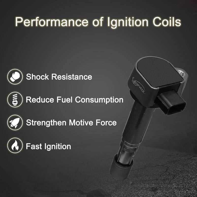 Ignition Coil Pack for Honda Civic Acura EL L4 1.7L C1460 5C1451 E1012 UF-307 30520-P8E-A00 4PCS Flashark