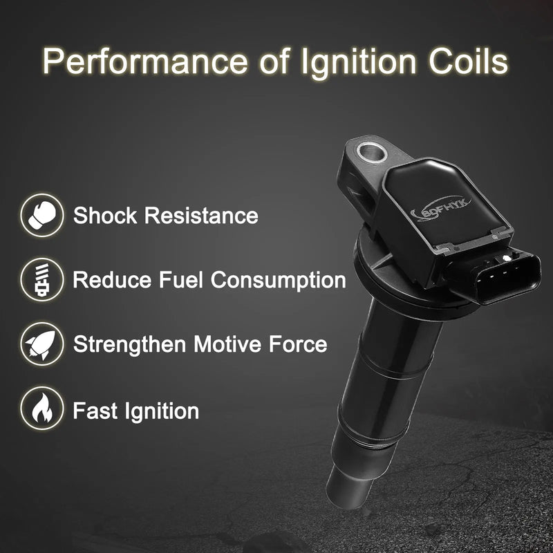 Ignition Coil Pack for Toyota Camry Highlander Matrix RAV4 Solara Lexus Pontiac Scion L4 2.0L 2.4L UF333 D511C C1330 4PCS Flashark