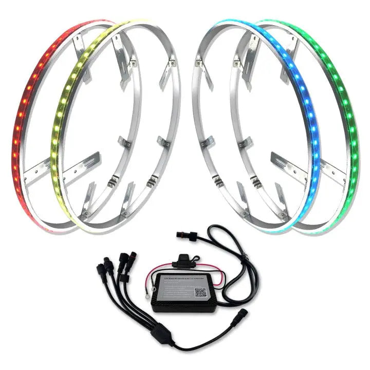 LED Wheel Light Kit 4Pcs Blue-tooth App Controlled Flashark