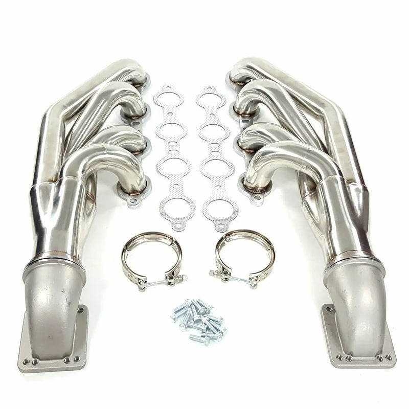 LS Turbo Exhaust Header Manifold For LSX, LS1, LS2, LS3, LS6 GM V8+Elbows T3 T4 to 3.0" V Band Flashark