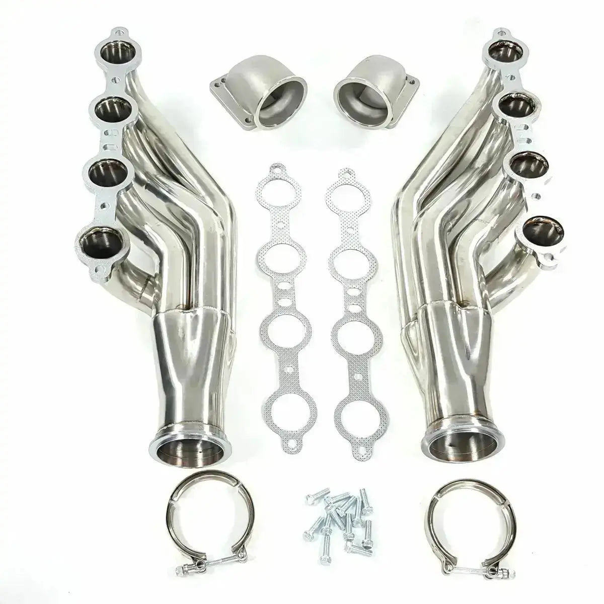 LS Turbo Exhaust Header Manifold For LSX, LS1, LS2, LS3, LS6 GM V8+Elbows T3 T4 to 3.0" V Band Flashark