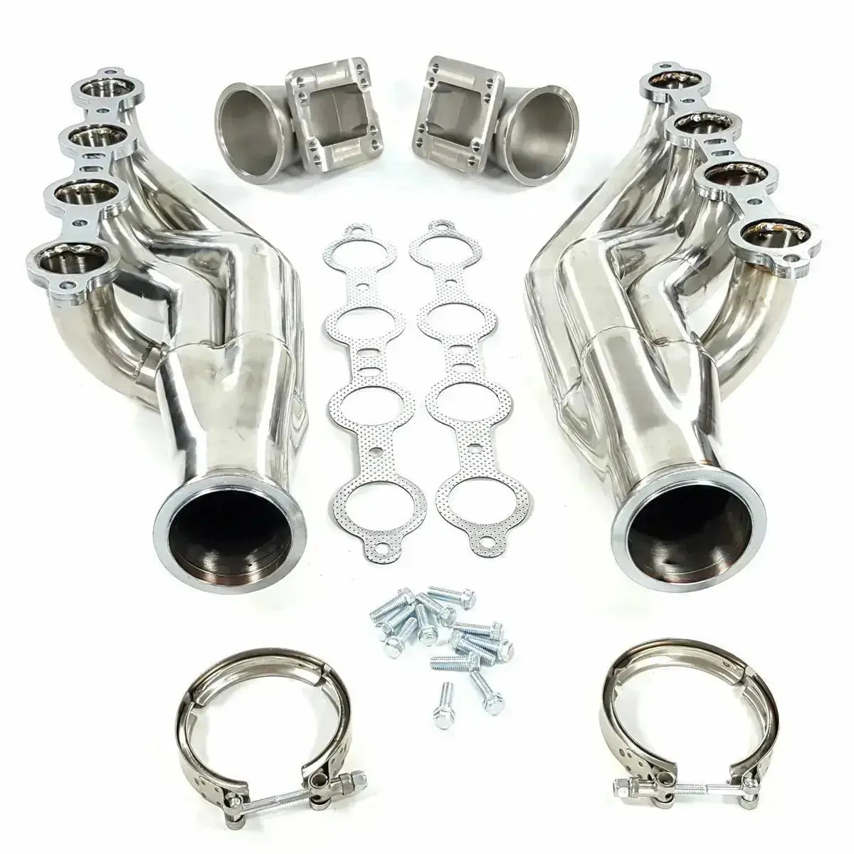 LS Turbo Exhaust Header Manifold For LSX, LS1, LS2, LS3, LS6 GM V8+Elbows T3 T4 to 3.0