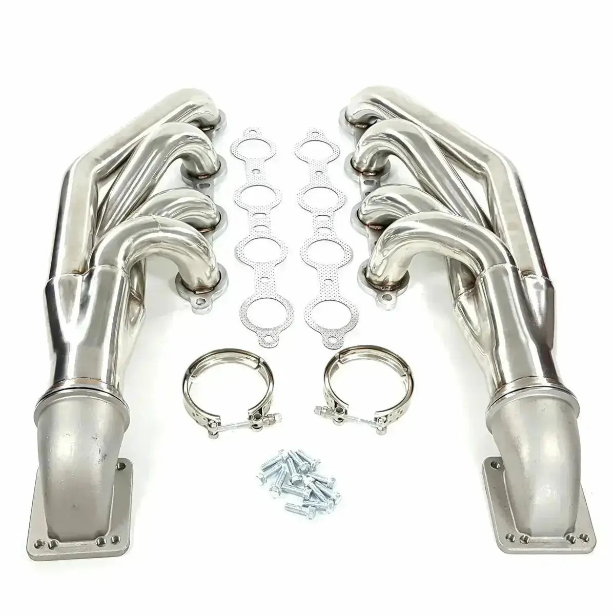 LS Turbo Exhaust Header Manifold For LSX, LS1, LS2, LS3, LS6 GM V8+Elbows T3 T4 to 3.0" V Band Flashark