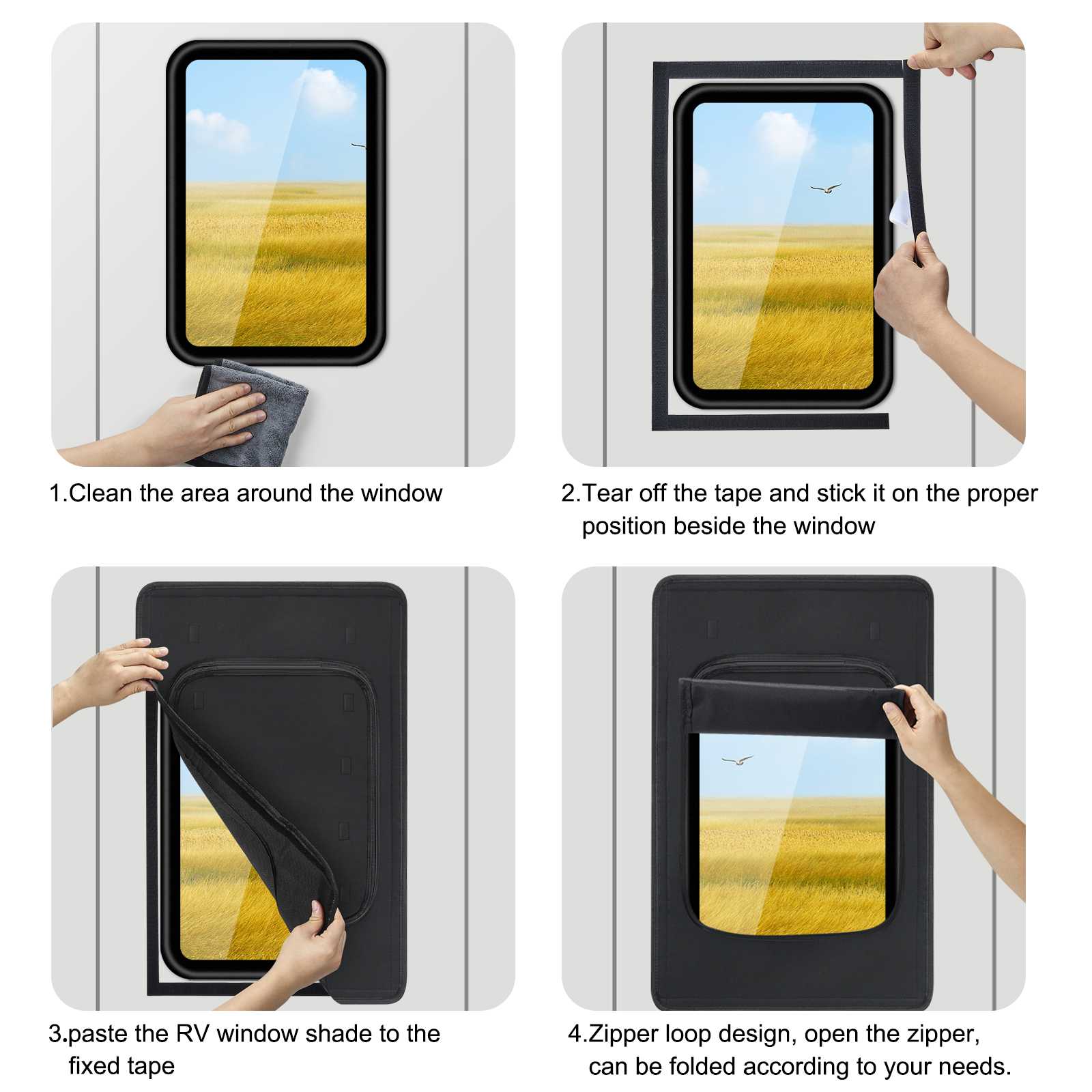  RV Door Window Shade Cover, Sun Blackout Fabric for Camper  Privacy Entrance (16 x 25 inch) : Automotive