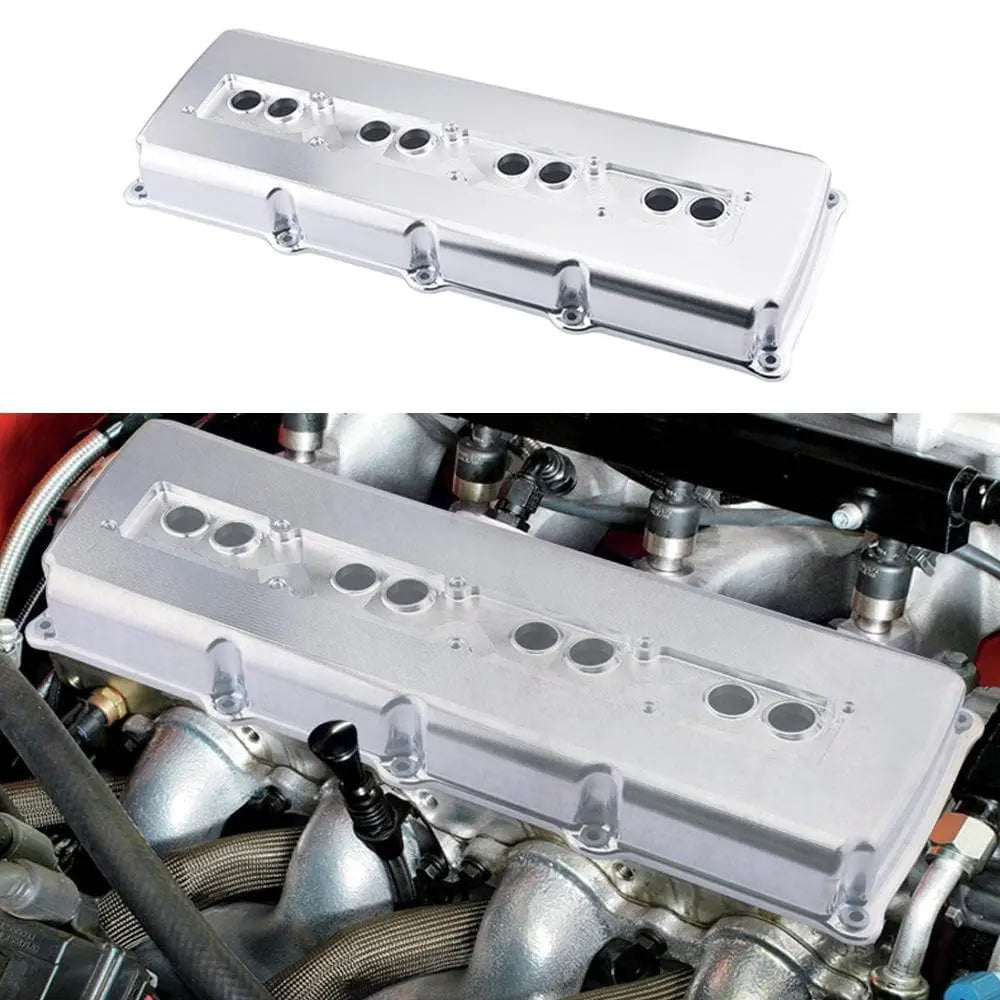 SPELAB Billet Aluminum Engine Valve Covers 05-19 Dodge Hemi 5.7L 6.1L 6.4L Silver Finish SPELAB