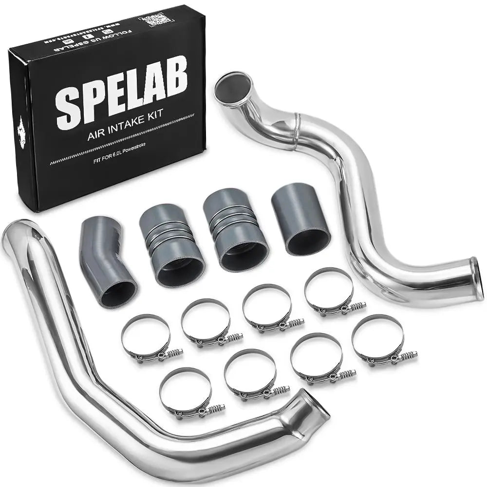 SAUTO Turbo Intercooler Pipe & Boot Kit – Ford 6.0L Powerstroke Diesel 2003-2007 F-250, Red/Gray