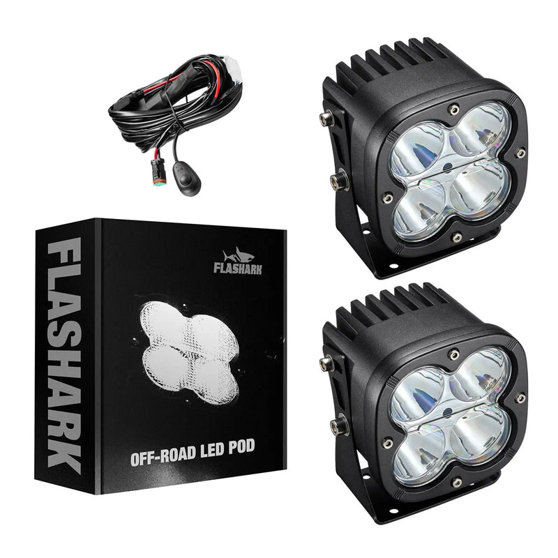 SPOT Off-Road LED Light Pod (10° Narrow Spot) White/Amber 6000K Flashark
