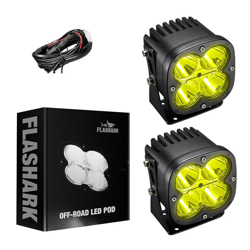 SPOT Off-Road LED Light Pod (10° Narrow Spot) White/Amber 6000K Flashark