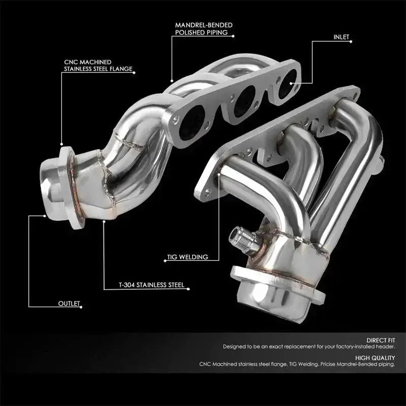 Exhaust Header for 1999-2004 Ford Mustang 3.8/3.9L V6 Shorty Flashark