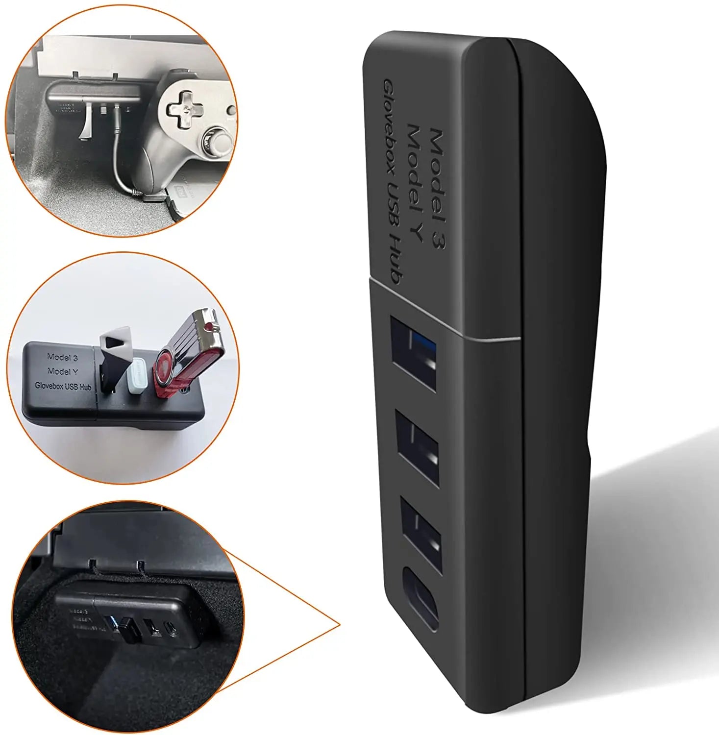 USB Hub, USB Hub 4 Ports 2021 Tesla Model 3 2022 Model Y for All Models Flashark