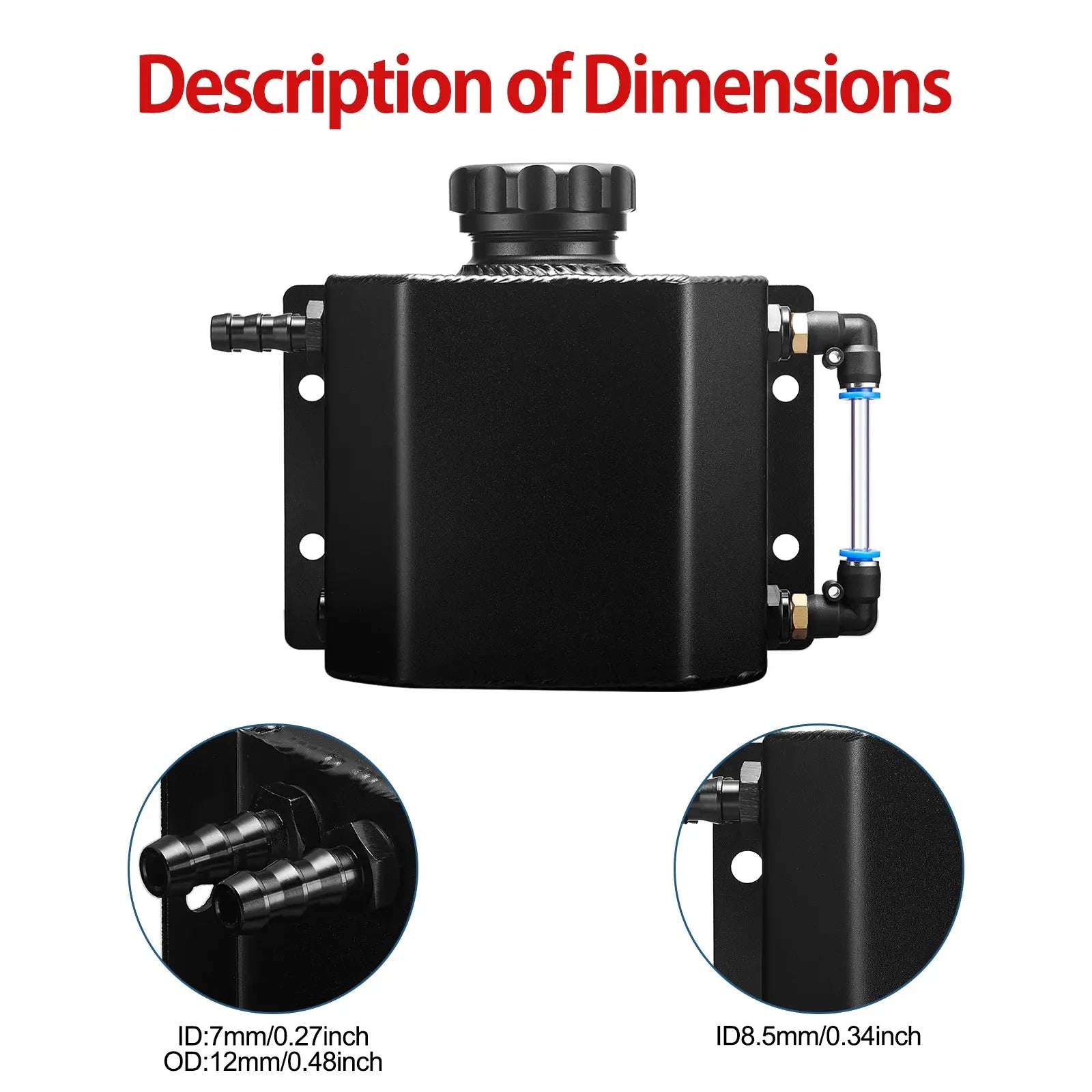 Universal Coolant Reservoir Tank Coolant Overflow Tank Reservoir Expansion 1L Flashark