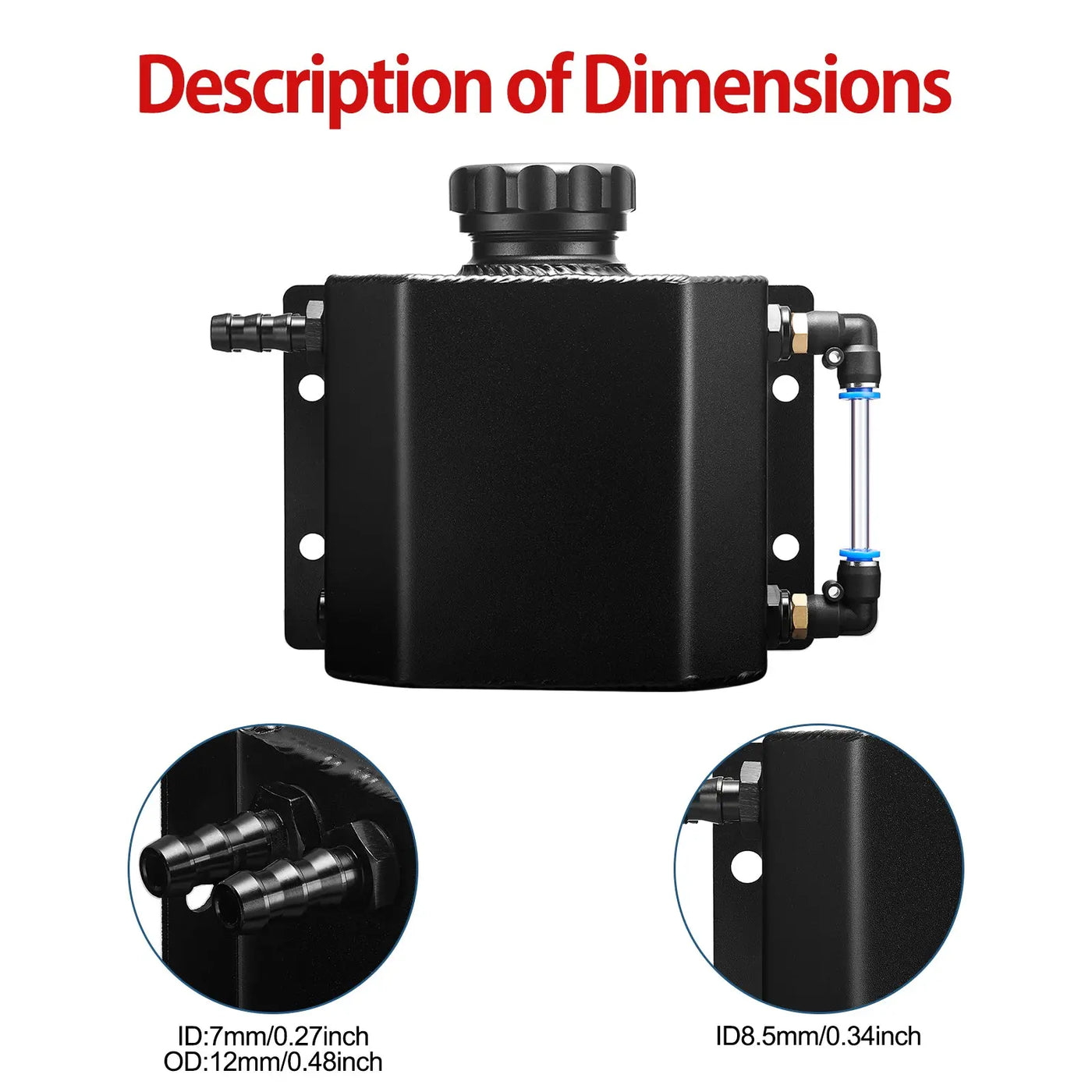 Universal Coolant Reservoir Tank Coolant Overflow Tank Reservoir Expansion 1L Flashark